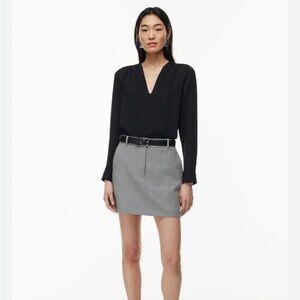 Aritzia Classic Black V-Neck Blouse